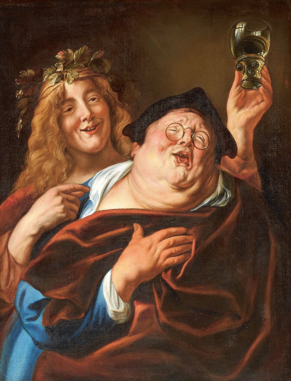 巴克斯和一个追随者，1645年后。 作者 雅各布·乔丹斯