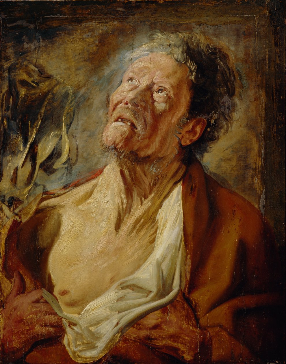 Job，c.1620（橡木板上的油） 作者 雅各布·乔丹斯