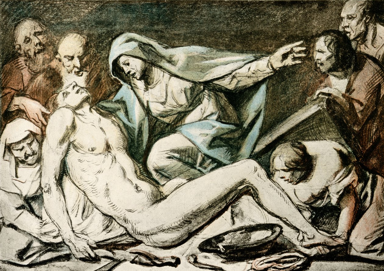 基督哀歌（水彩、红粉笔） 作者 雅各布·乔丹斯