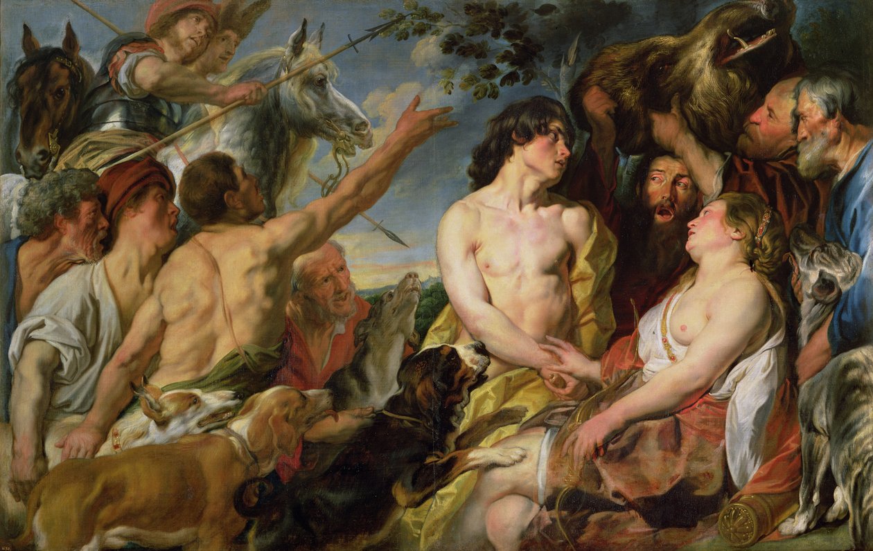Meleager and Atalanta (oil on canvas) 作者 雅各布·乔丹斯