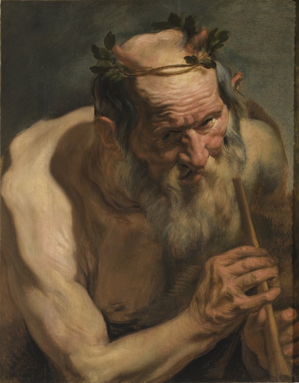 拿着长笛的老色狼，c.1620 作者 雅各布·乔丹斯