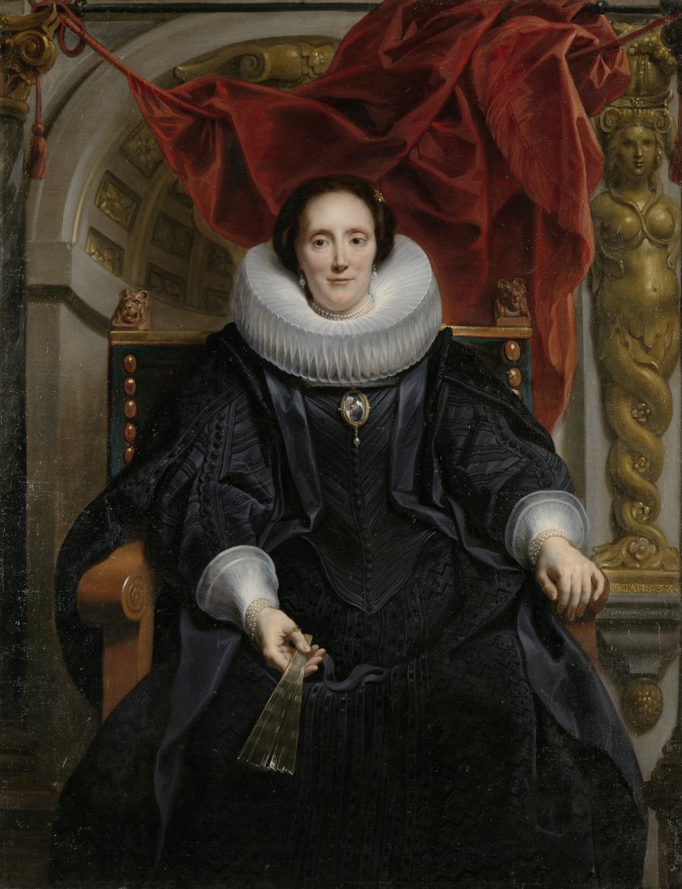 Catharina Behaghel的肖像，1635年 作者 雅各布·乔丹斯