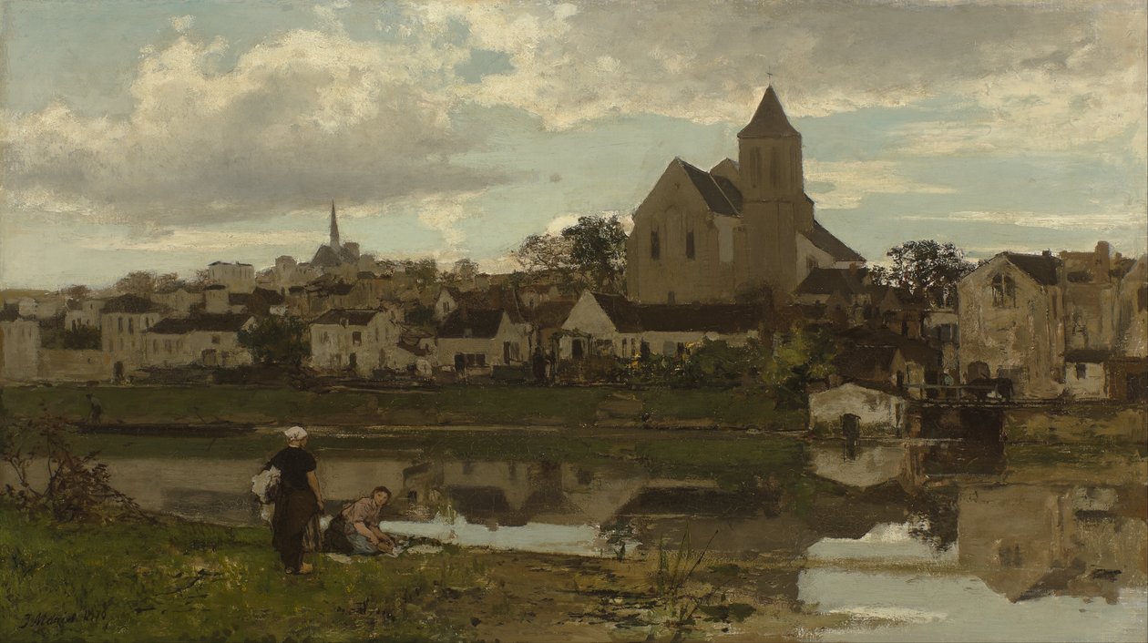 荷兰语: Gezicht op Montigny-sur-Loing 洛灵山风景区 作者 雅各布·马里斯