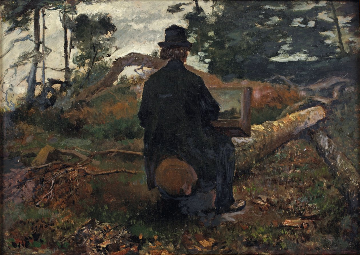 画家 Frederik Hendrik Kaemmerer 在 Oosterbeek 工作 作者 雅各布·马里斯