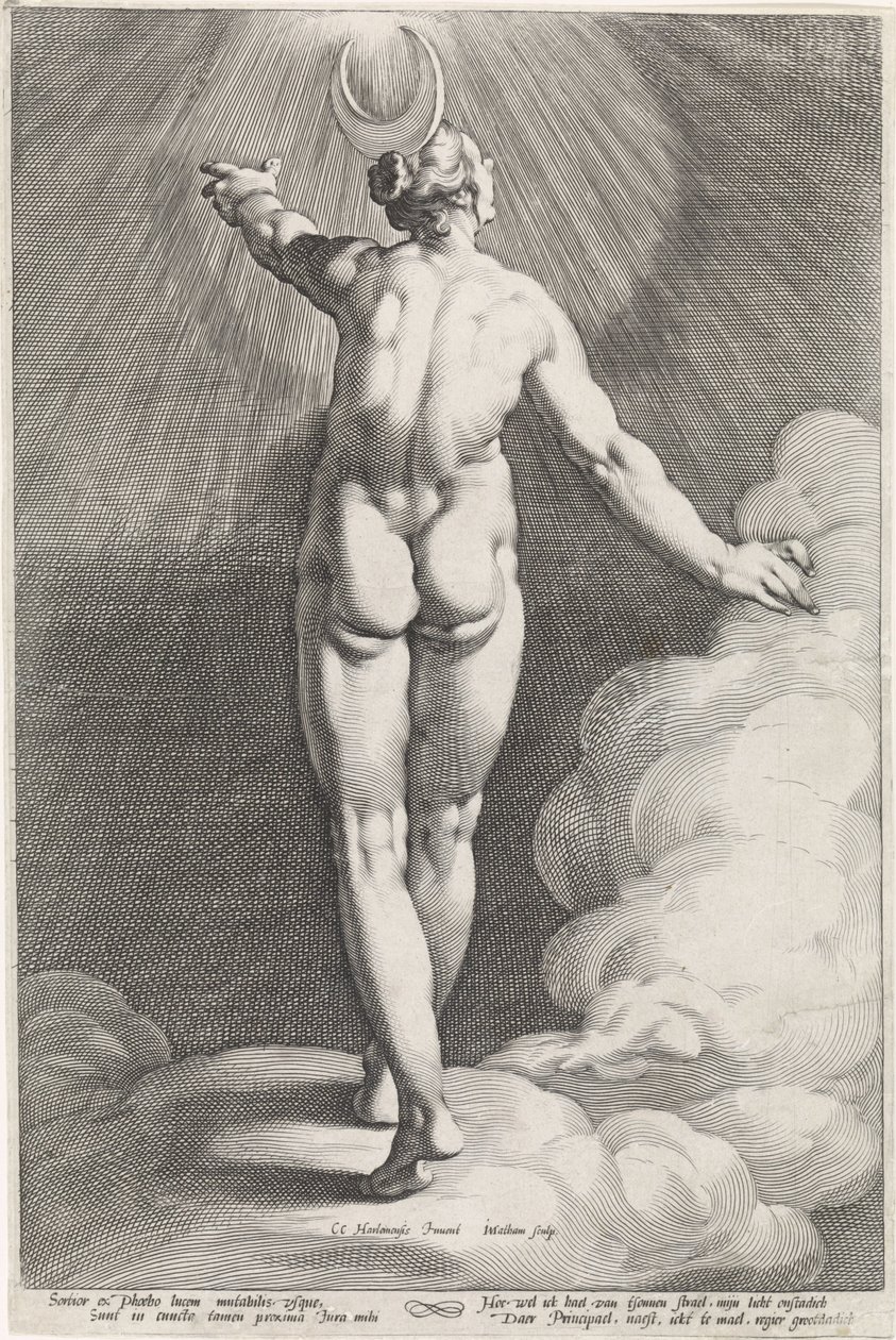 戴安娜在月球
Diana in Apollo als Luna in Helios（系列名称） 作者 雅各布·马塔姆（Jacob Matham）
