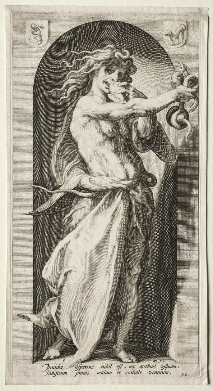 嫉妒，1593年。 作者 雅各布·马塔姆（Jacob Matham）