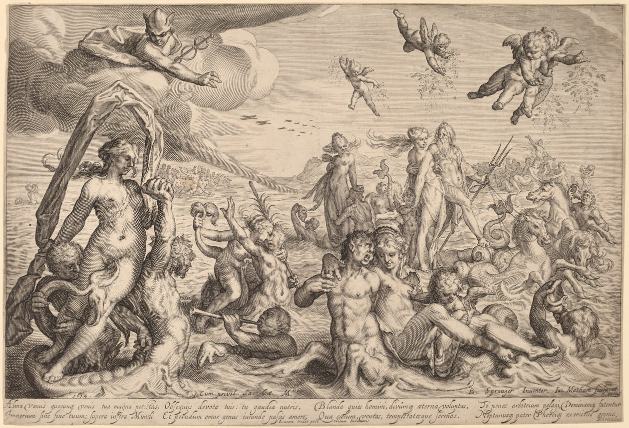 海王星和忒提斯的胜利 作者 Jacob Matham，仿照 Bartholomaeus Spranger