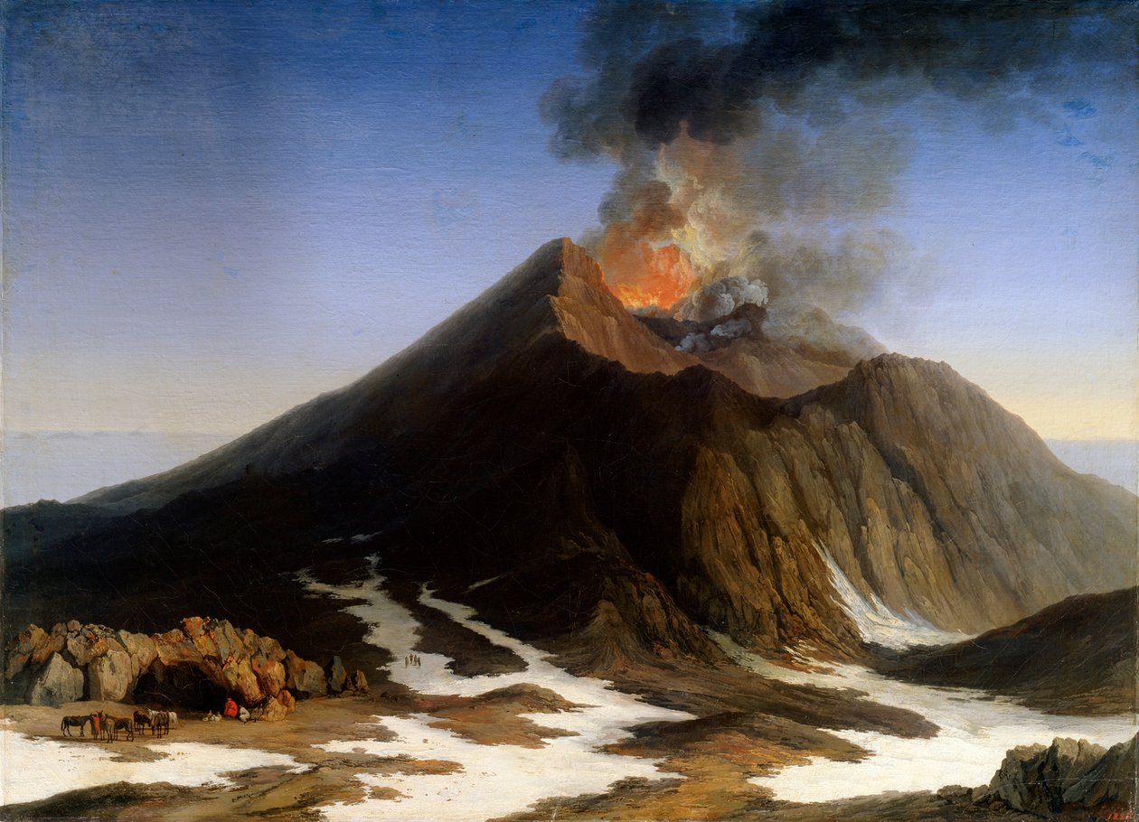 埃特纳火山的爆发》，18世纪。   作者 雅各布·菲利普·哈克特