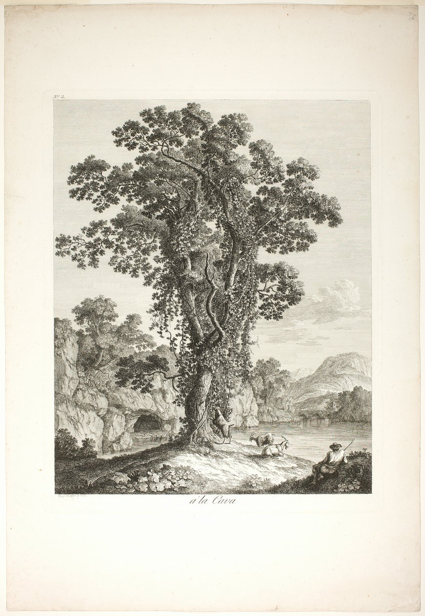 卡瓦附近，选自《那不勒斯河畔四景组曲》（Suite de IV Vues Dessinées Dans le Roiaume de Naples 作者 雅各布·菲利普·哈克特