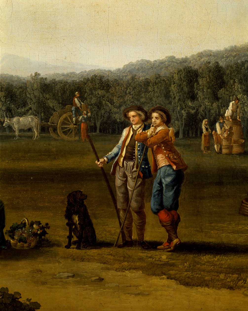 在 Carditello 收获，Jacob Philipp Hackert，细节 作者 雅各布·菲利普·哈克特