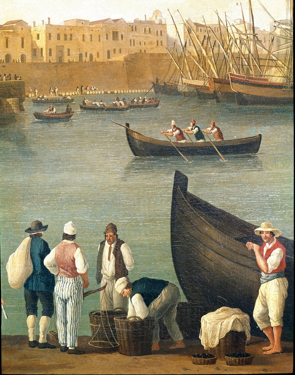 Mussel fishermen from Monopoli, Puglia, Italy (Mussel fishermen in Monopoli) Painting by Jacob Philipp Hackert dit Hackert d