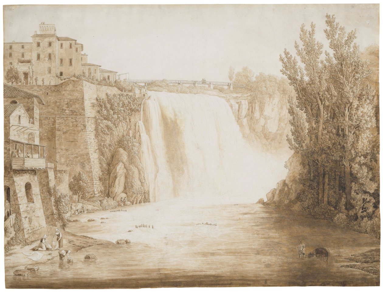 伊索拉德尔里里（Isola del Liri）的卡斯卡塔格兰德（Cascata Grande），1793年 作者 雅各布·菲利普·哈克特