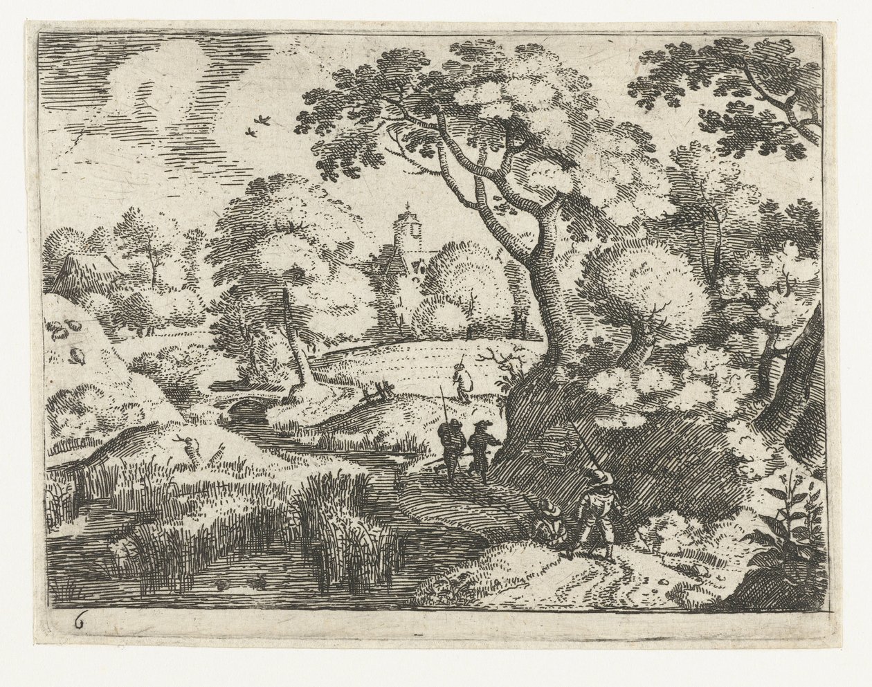 有旅行者和士兵的风景
六幅旅行者风景画（系列名称） 作者 雅各布·萨弗里（一）
