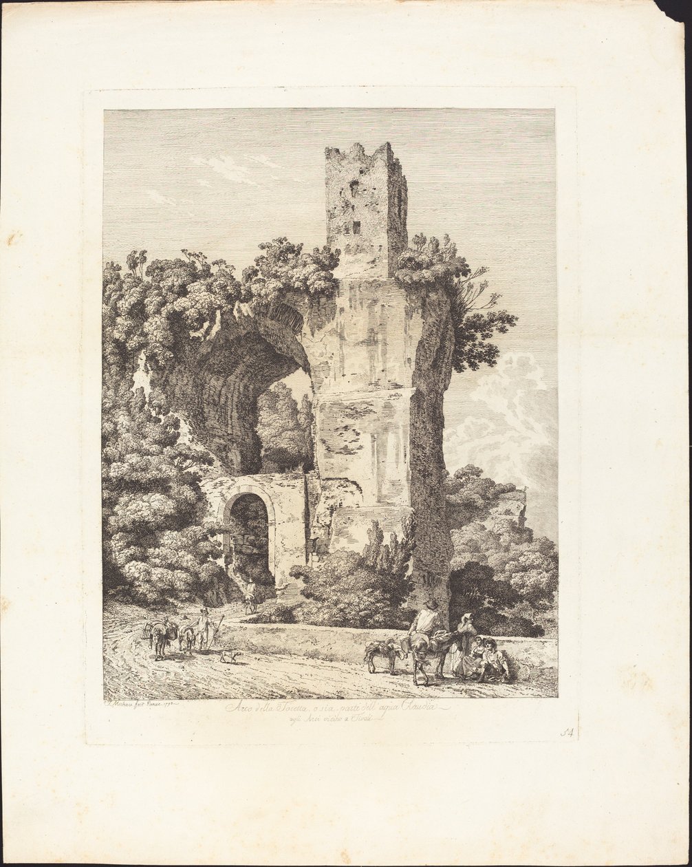 Arco della Toretta或Acqua Claudia的一部分，位于蒂沃利附近的Arci。 作者 雅各布·威廉·梅乔