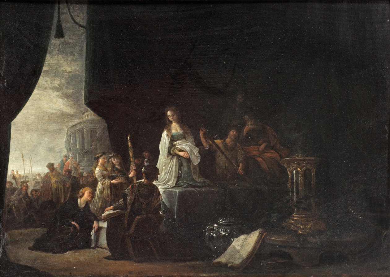 耶弗他女儿的牺牲（画板油画） 作者 Jacob Willemsz de (c.1630 after 1675) 湿