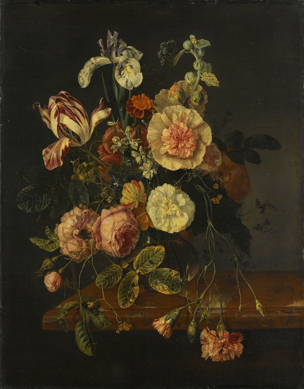 静物与花 作者 Jacob van Walscapelle（归属于）