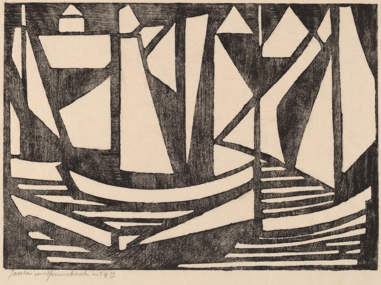 船只，1915年。 作者 雅各巴·范·亨斯科克·范·贝斯特
