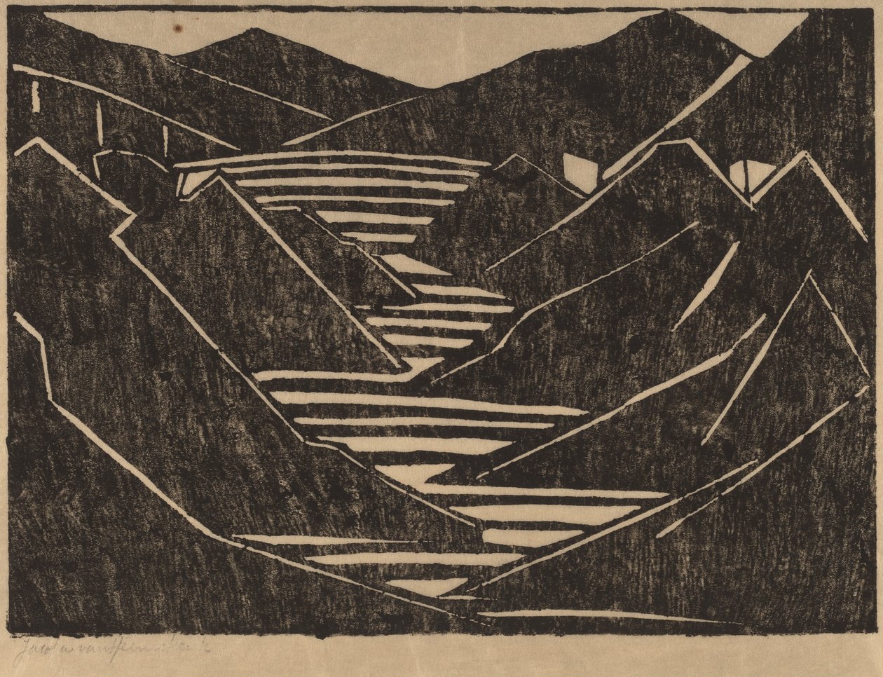 峡湾，1916年。 作者 雅各巴·范·亨斯科克·范·贝斯特