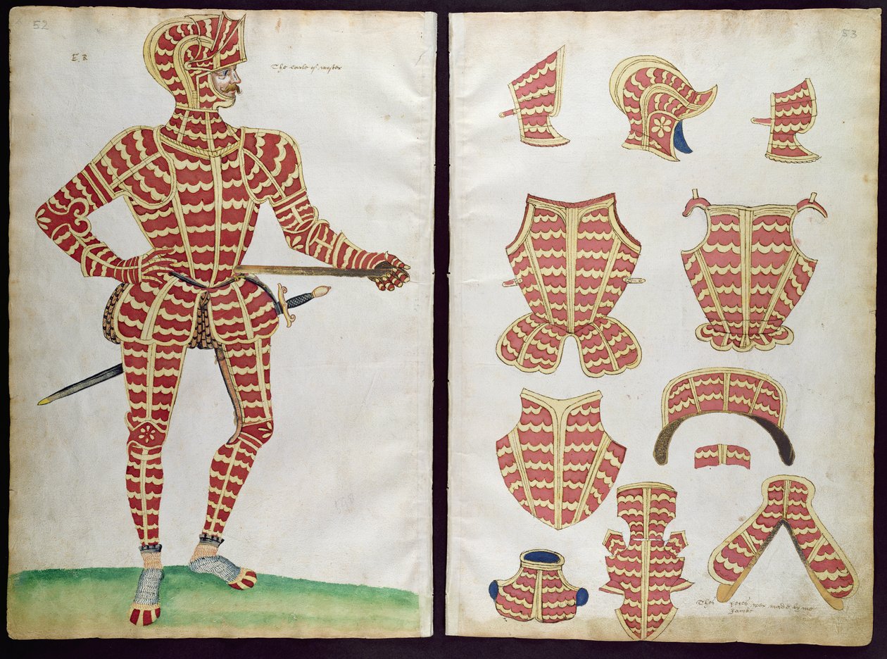 1589年，伍斯特公爵的盔甲套装 作者 雅各布·海尔德（Jacobe Halder）