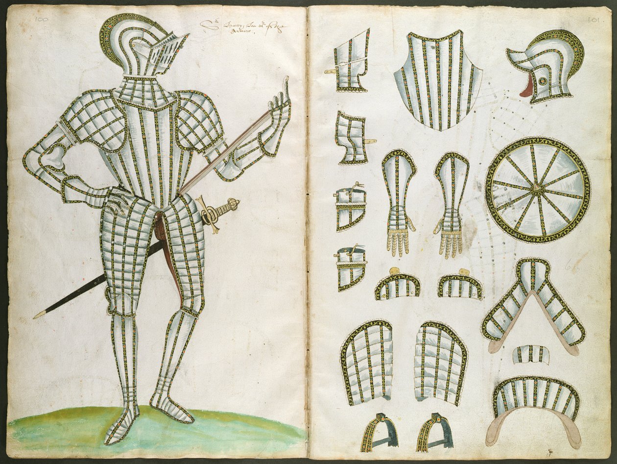 来自&39;An Elizabethan Armourer&39;s Album&39;的亨利李爵士的盔甲套装 作者 雅各布·海尔德（Jacobe Halder）