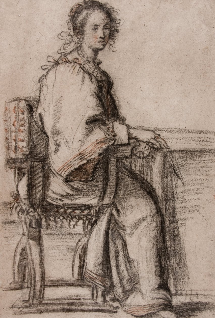 女士坐在一张桌子 作者 哈科波·康福特尼（Jacopo Confortini）
