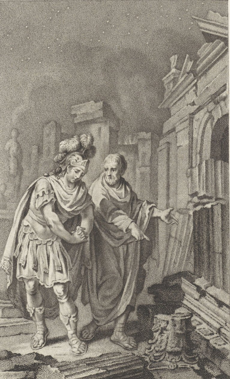 Scipio Aemilianus在波利比乌斯（Polybius）的陪伴下，在迦太基废墟前，1797年。 作者 雅各布斯购买