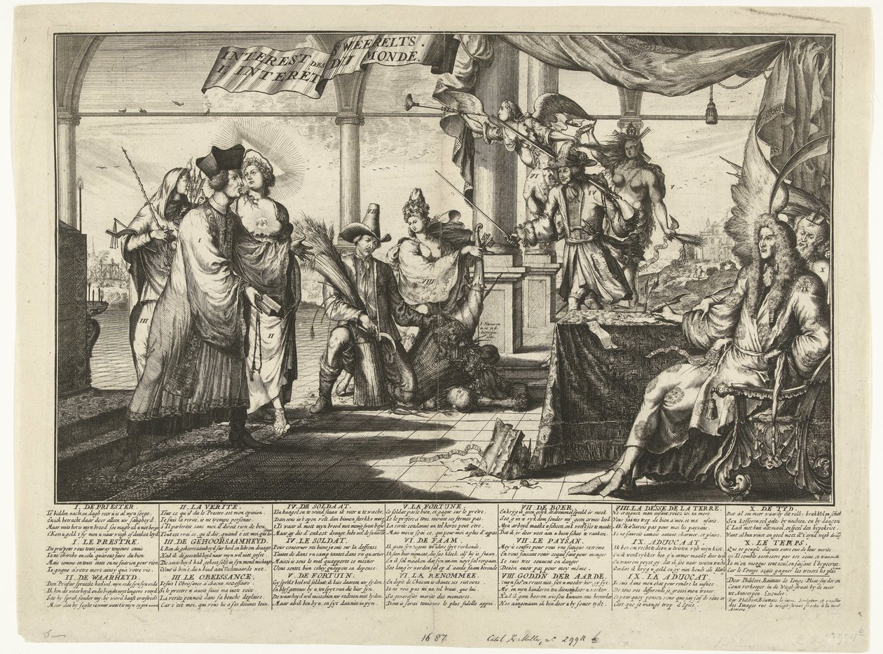 1687 年关于法律界从人类争论中获利的漫画
Interest des s