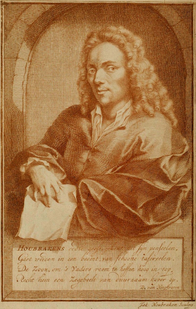 De Groote Schouburgh Der Nederlantsche Konstschilders En Schilderessen 1718 卷 1 作者肖像 作者 雅各布斯·霍布拉肯