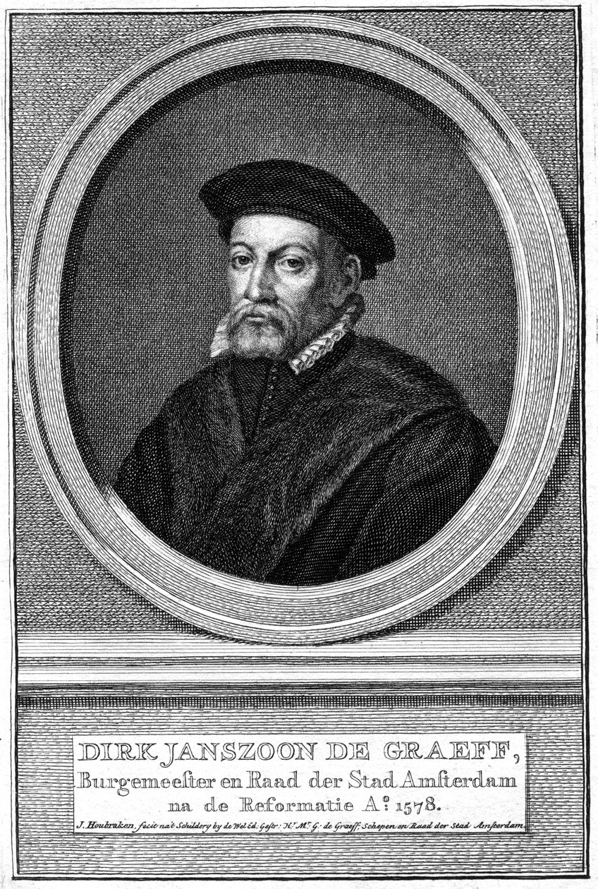 Dirk Janszoon de Graeff，十六世纪阿姆斯特丹市长，十八世纪 作者 雅各布斯·霍布拉肯