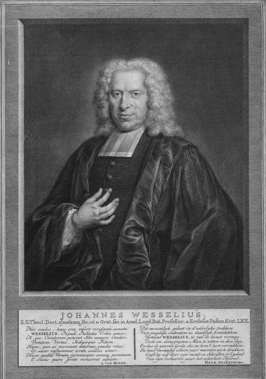 约翰·韦塞尔（Johann Wessel），c1740年代 作者 雅各布斯·霍布拉肯