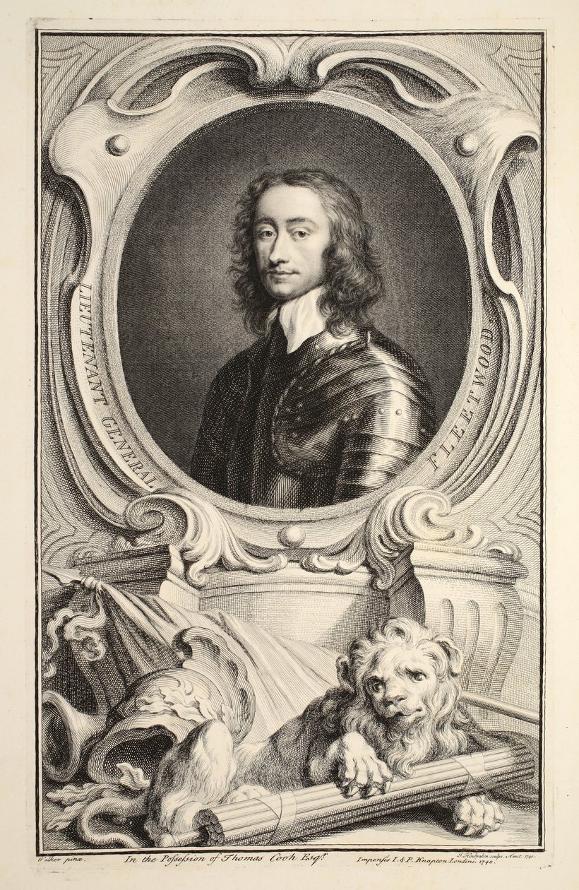 弗利特伍德中将的肖像，插图来自“英国杰出人物的头”，酒吧。来自1742年伦敦的Knapton 作者 雅各布斯·霍布拉肯