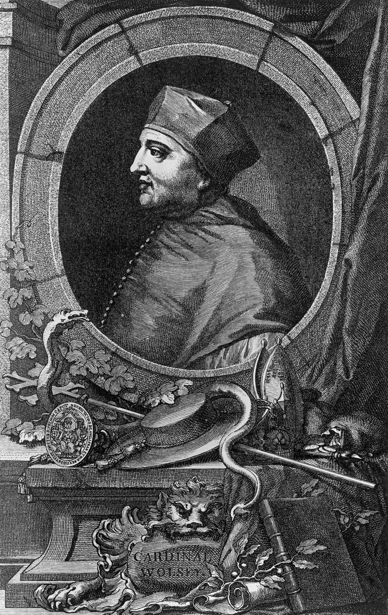 英国红衣主教和政治家托马斯·沃尔西（Thomas Wolsey，1478-1530 年）的肖像，雅各布斯·胡布拉肯（Jacobus Houbraken，1698-1780 年）雕刻 作者 雅各布斯·霍布拉肯