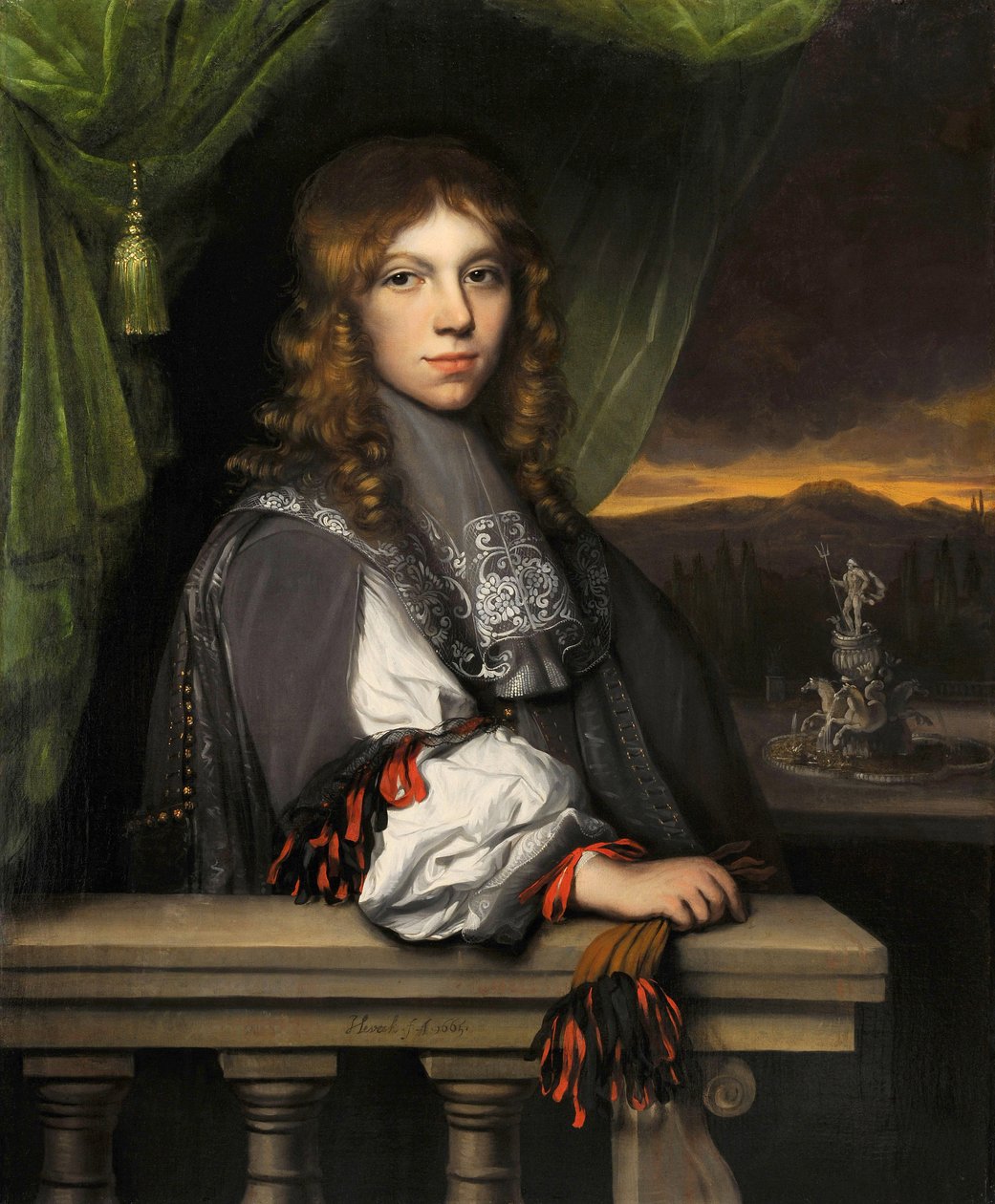 马修斯·范登布鲁克的肖像 - Peinture de Jacobus Leveck (1634-1675) - 1665 - 布面油画 - 89x71.5 - 多德雷赫特博物馆 作者 雅各布斯·莱维克