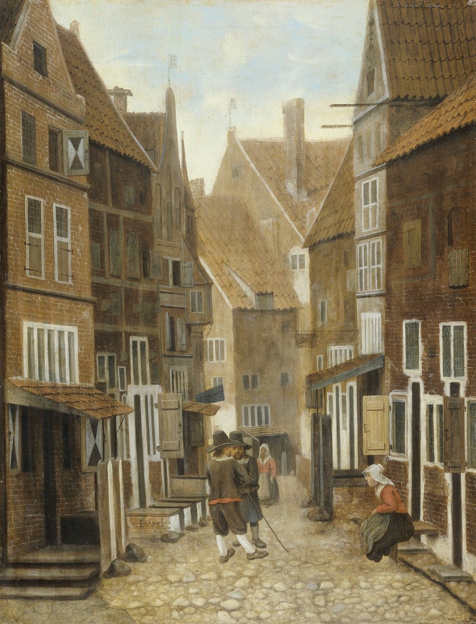 城镇景观（面板油画） 作者 Jacobus Vrel或Frel