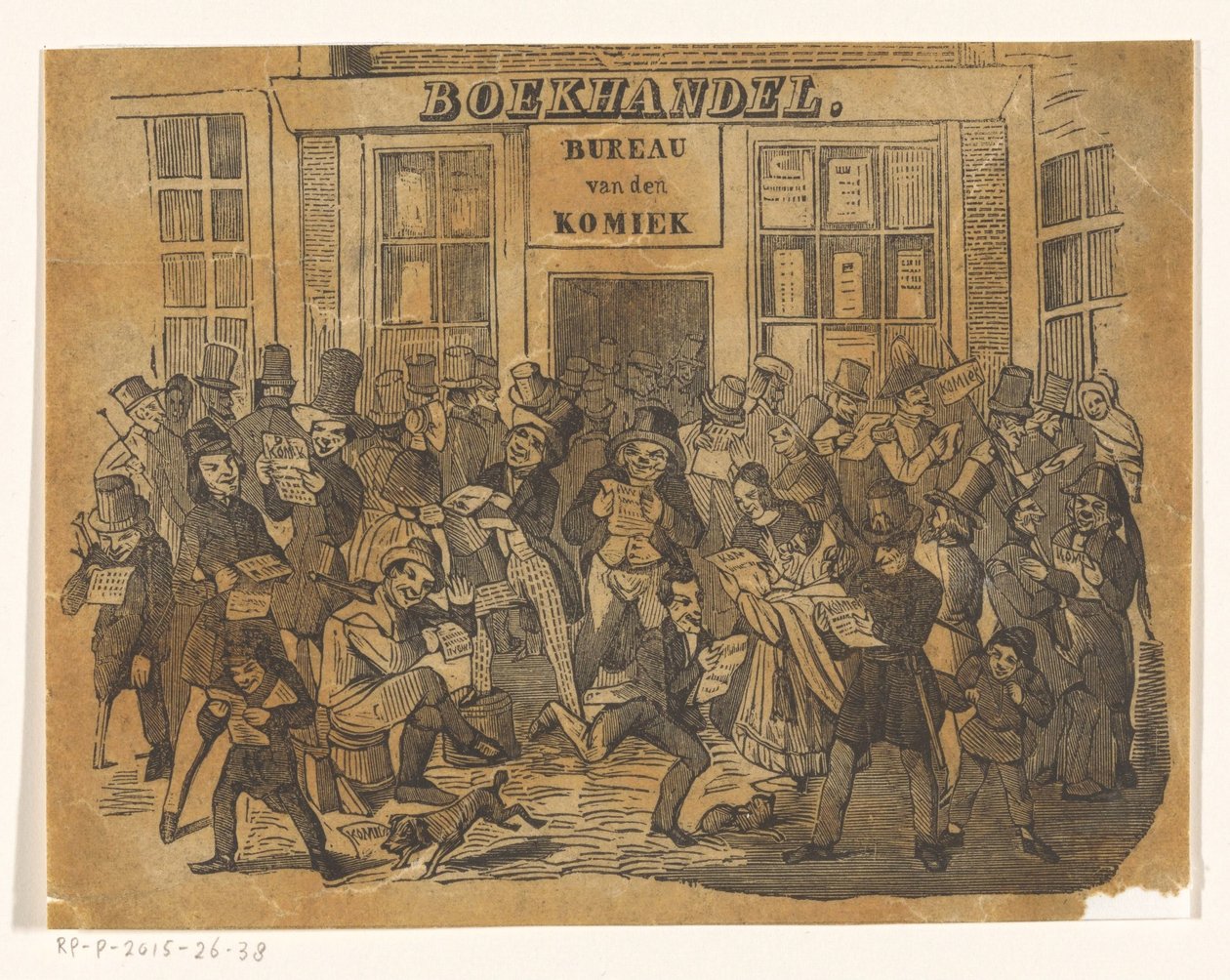 书店门前为获得《喜剧演员》而涌动的人群 作者 Jacobus Wilhelmus Adrianus Hilverdink (可能)