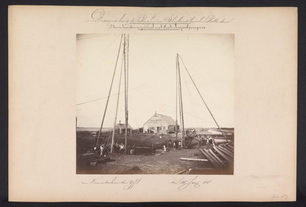 带离心泵的下蒸汽泵站 / Nieuwerkerk aan den IJssel den 15 Junij 1868（文物标题）
鹿特丹以东 Schieland 池塘的排水系统（系列标题见实物） 作者 Jacobus van Gorkom Jr.