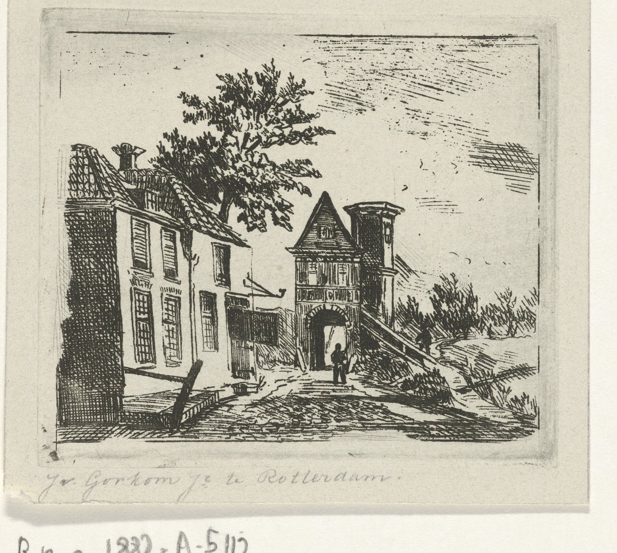 有大门的城市景观 作者 Jacobus van Gorkom Jr.
