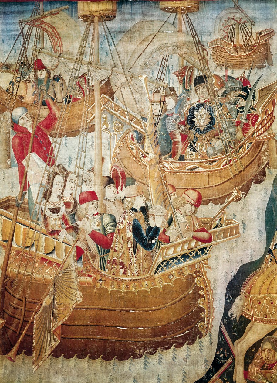 浏览器。 加泰罗尼亚学校的挂毯 作者 Jacomart（c.1413 61）巴可