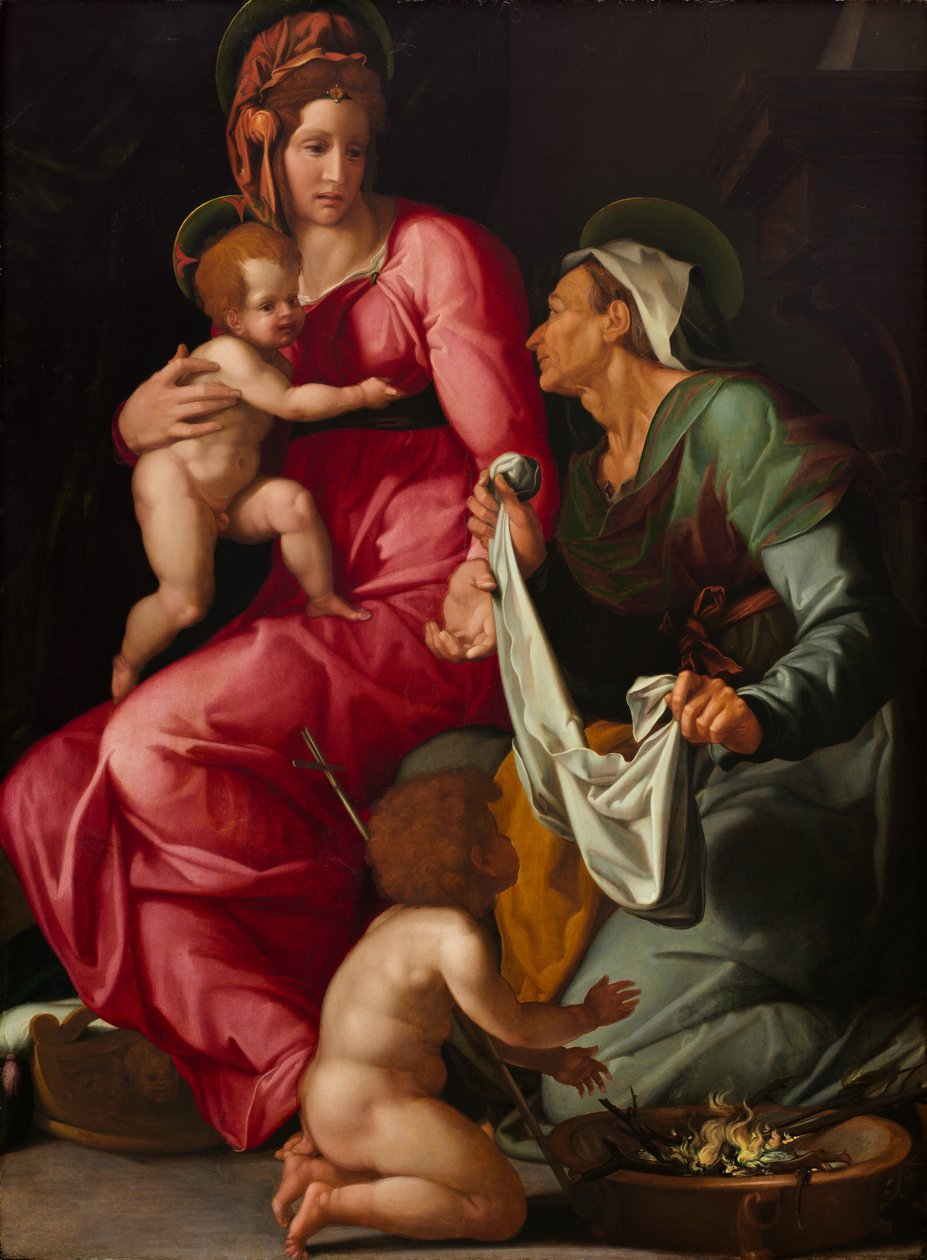 圣母子与圣伊丽莎白和施洗者圣约翰的合影 作者 Jacopino del Conte
