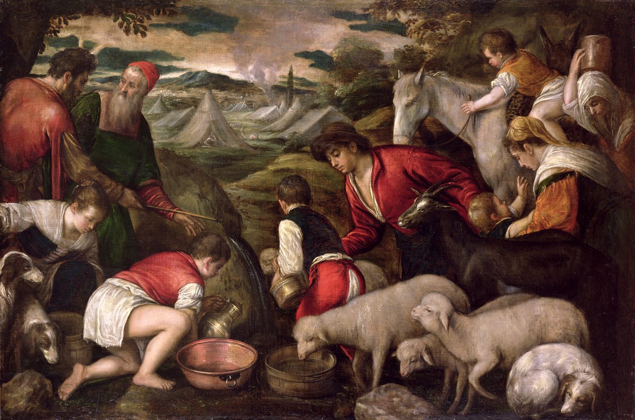 摩西从岩石中汲水 作者 哈科波·巴萨诺（Jacopo Bassano）