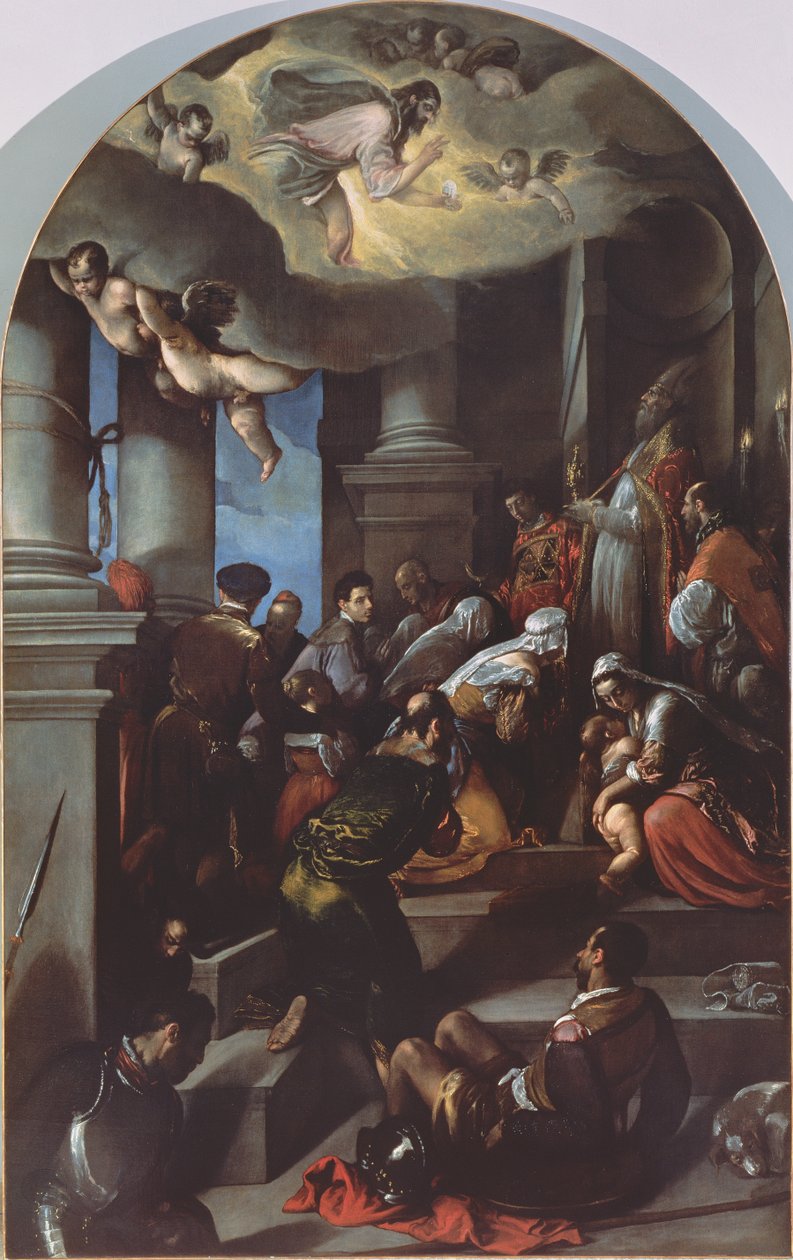 St. Eleutherius祝福虔诚者（祭坛画） 作者 哈科波·巴萨诺（Jacopo Bassano）