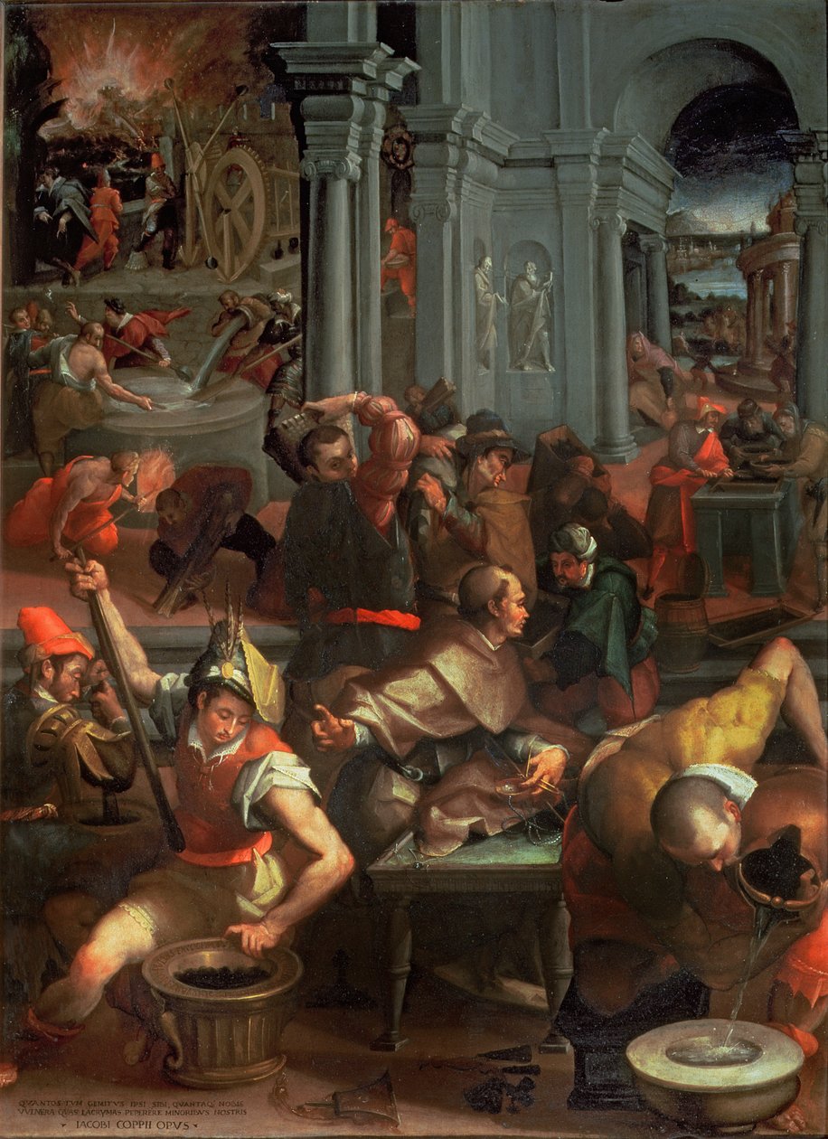 火药的发明于1313年，1572年（石板） 作者 哈科波·科皮（Jacopo Coppi）