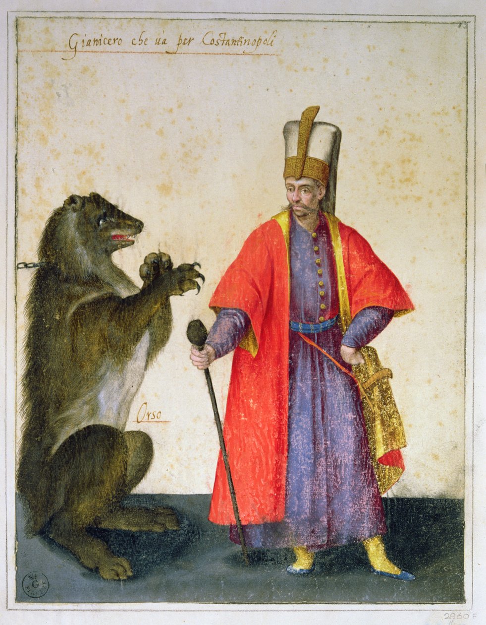 Janissary（笔和墨水在纸上用wc） 作者 雅各布·利戈齐（Jacopo Ligozzi）