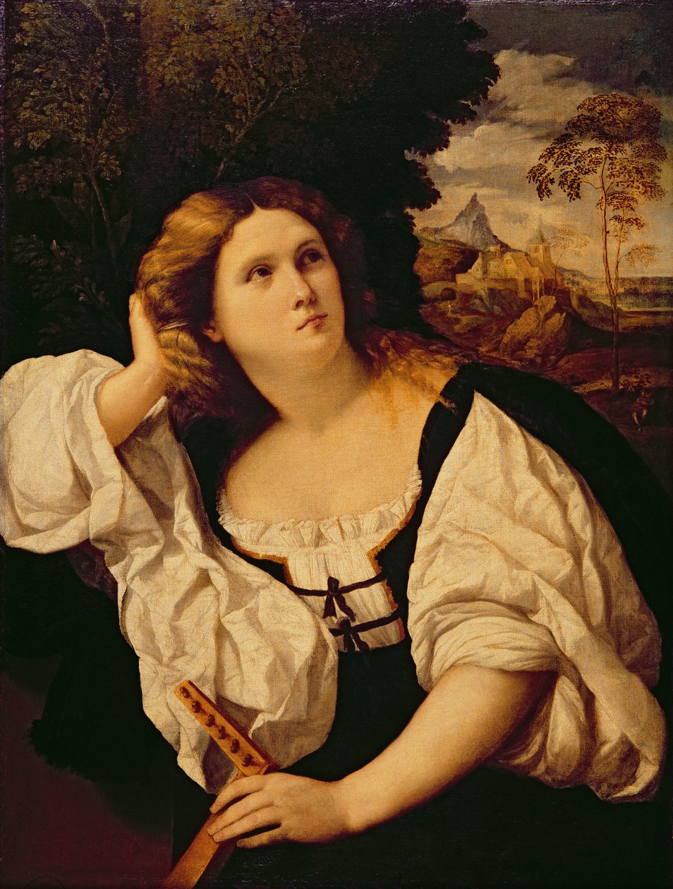 有琵琶的夫人，c.1520-25 作者 哈科波·帕尔玛（Jacopo Palma）