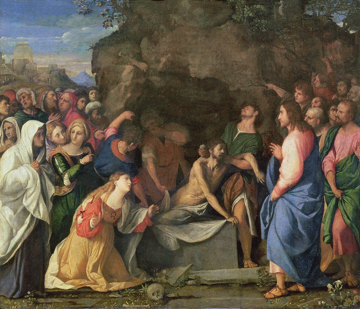 拉撒路的复活，c.1508-10（小组） 作者 哈科波·帕尔玛（Jacopo Palma）