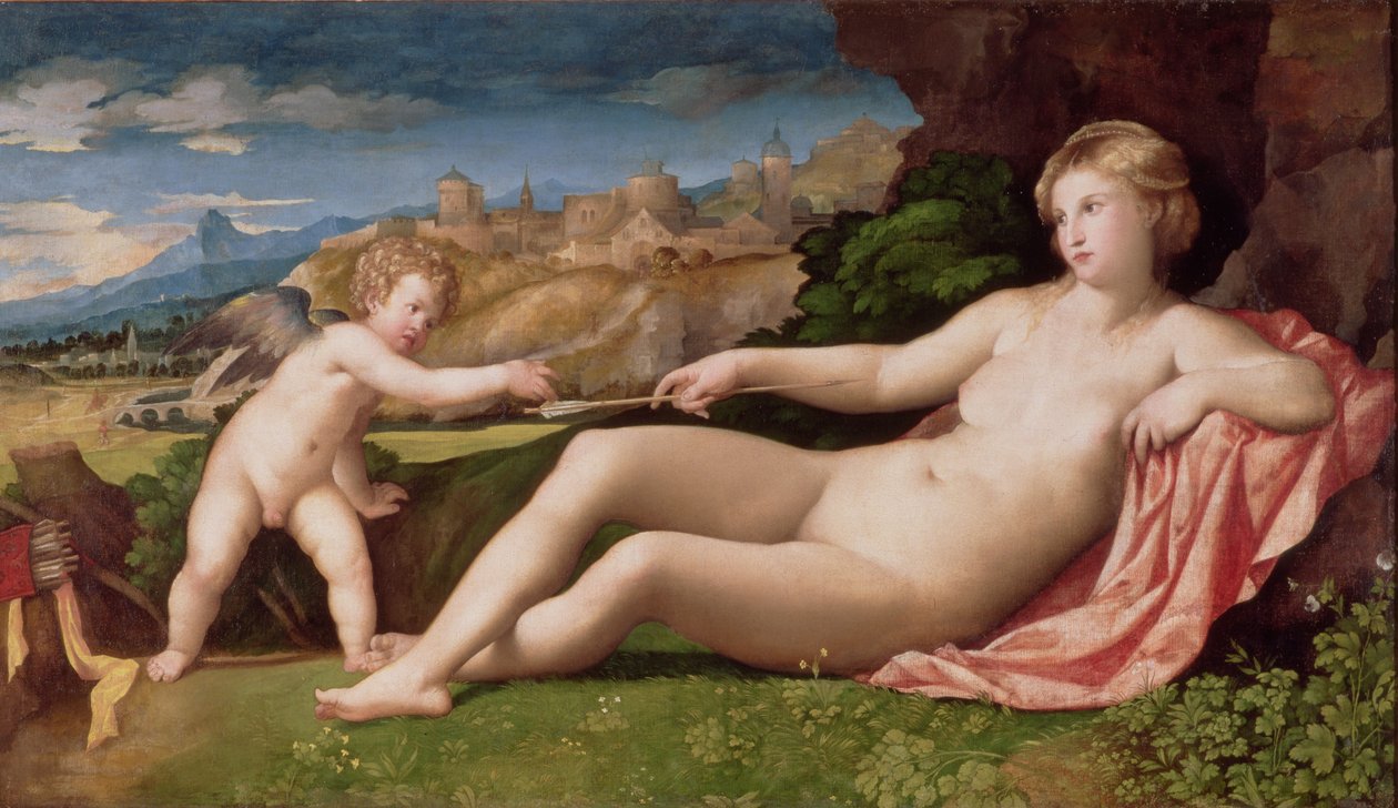 金星和丘比特，c.1523-24 作者 哈科波·帕尔玛（Jacopo Palma）