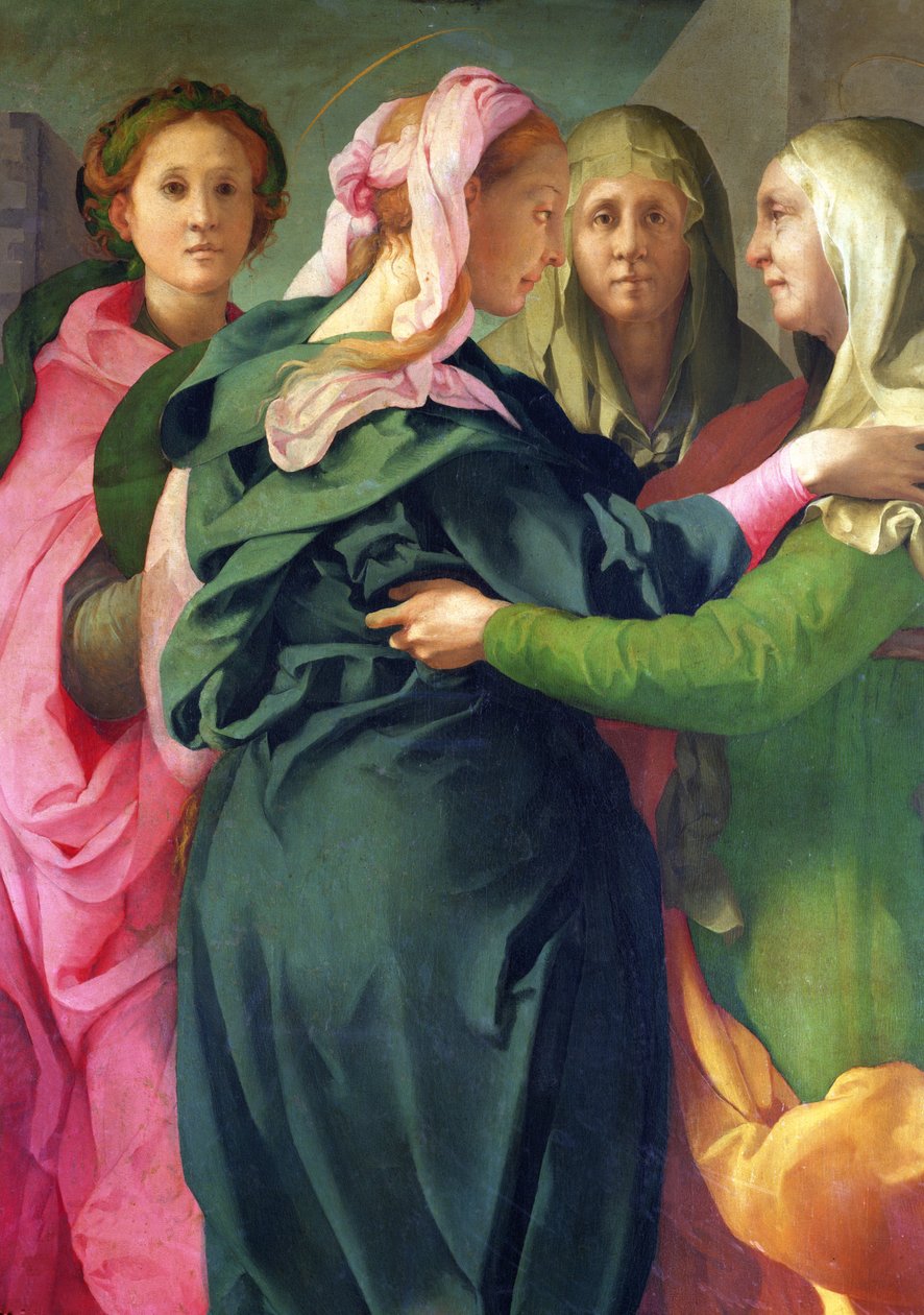 Visitation，1528-30壁画细节60438 作者 雅各布·蓬托尔莫