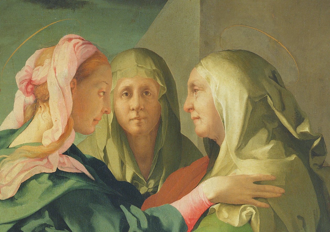 Visitation，1528-30壁画细节60438 作者 雅各布·蓬托尔莫