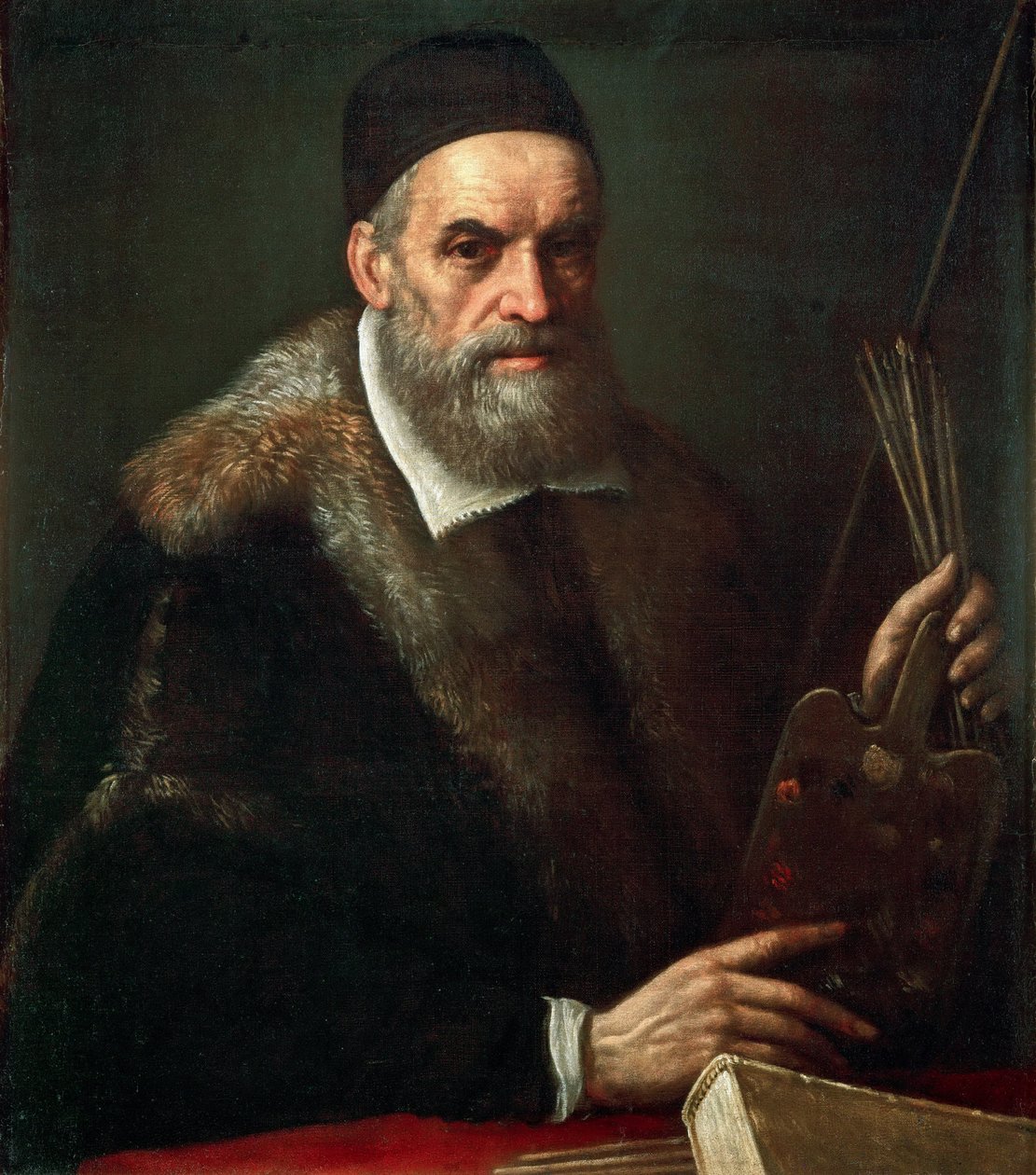 巴洛克风格：巴萨诺的自画像，雅克波，il vecchio (约1510-1592) 作者 哈科波·巴萨诺（Jacopo Bassano）