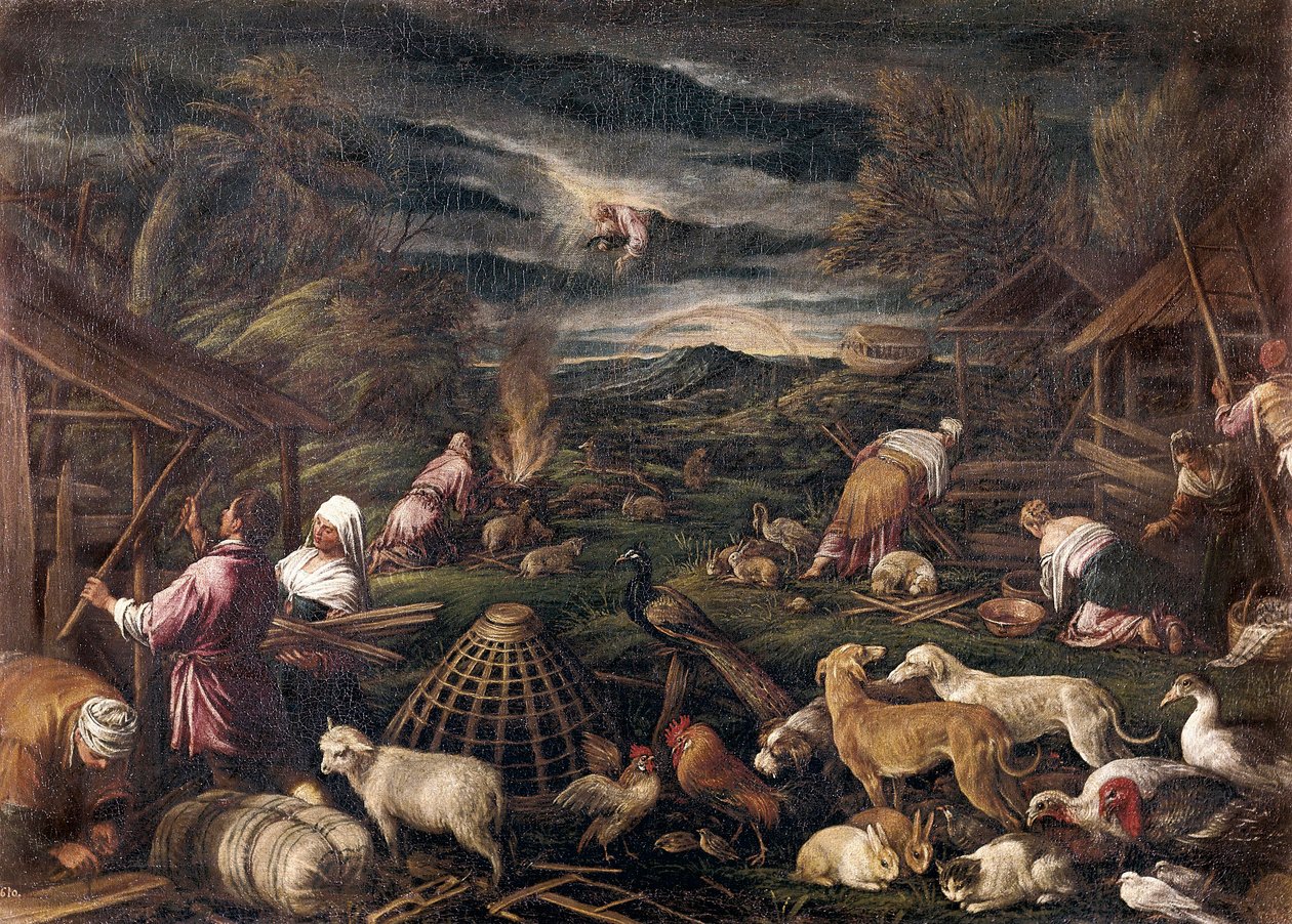 洪水过后没有。 Jacopo da Ponte 的画作，名为 Jacopo Bassano（1515-1592） 作者 哈科波·巴萨诺（Jacopo Bassano）